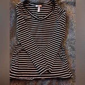 Black and white striped longsleeve maternity top size XL